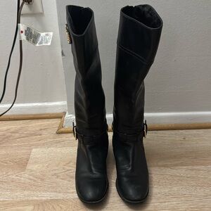Tory Burch leather riding boots with gold detail size 7.5